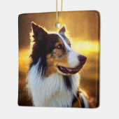 Collie Side Uitzicht Keramisch Ornament (Links)