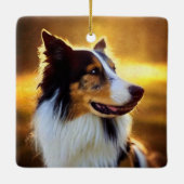 Collie Side Uitzicht Keramisch Ornament (Achterkant)