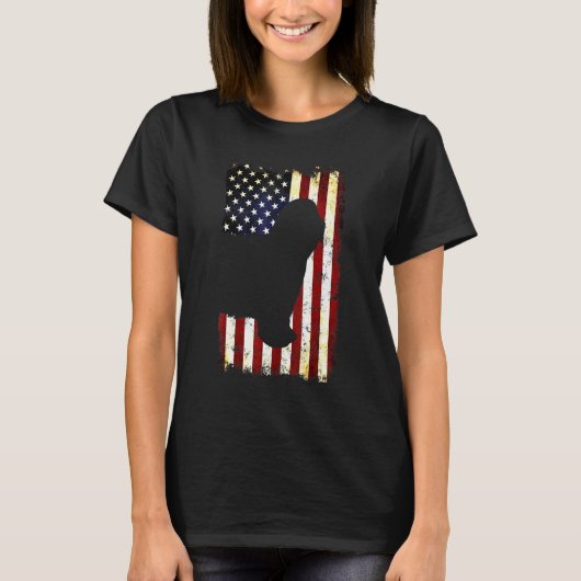 Collie Silhouette Amerikaanse vlag 4 jul T-shirt (Voorkant)