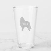 Collie Silhouette Custom Hondenras Drink Glas (Achterkant)