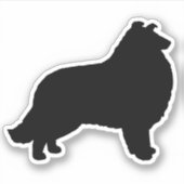 Collie Silhouette Hondenras Vinyl Sticker (Voorkant)