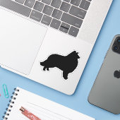 Collie Silhouette Hondenras Vinyl Sticker (Laptop met iPhone)