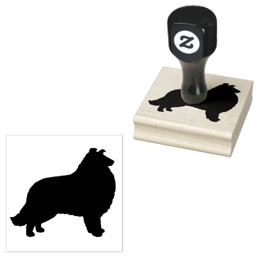 Collie Silhouette Rubberstempel (Gestempeld)
