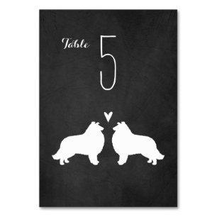 Collie Silhouetten Trouwreceptie Tafelnummer