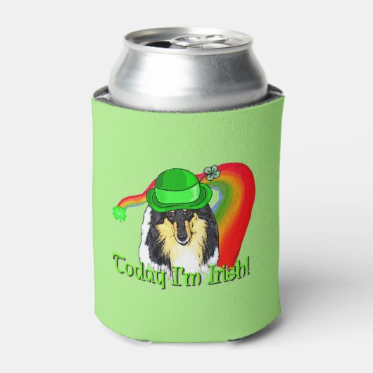 Collie St Patricks Day Blikjeskoeler (Blikje Voorkant)