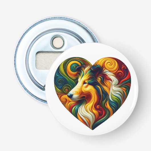 Collie Swirl  Button Flesopener (Voorkant)