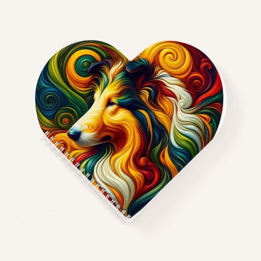 Collie Swirl Spiraal Notebook Notitieboek (Voorkant)