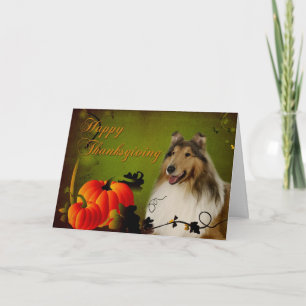 Collie Thanksgiving Card Feestdagen Kaart