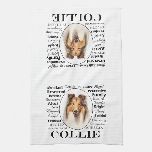 Collie Traits Theedoek (Verticaal)