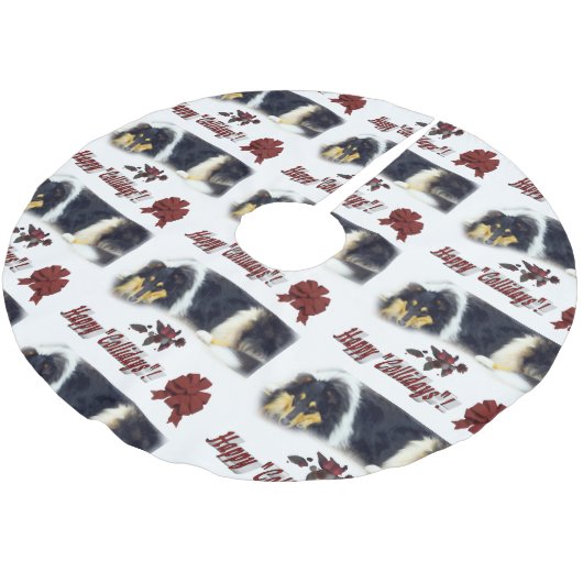 Collie Tri Color Kerstmis Kerstboom Rok (Gekanteld)