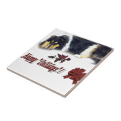 Collie Tri Color Kerstmis Tegeltje (Zijkant)