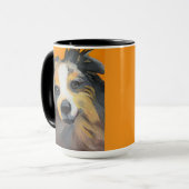 Collie | Tweekleurige mok, 0,45 l Mok (Voorkant links)