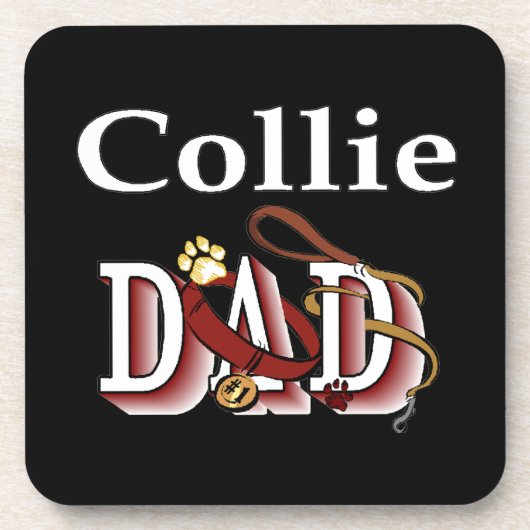 collie vader donkerd onderzetter (Voorkant)