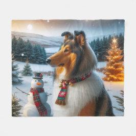 Collie vakantie fleece deken