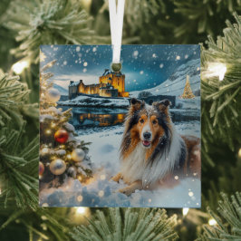 Collie Vakantie Glas Ornament