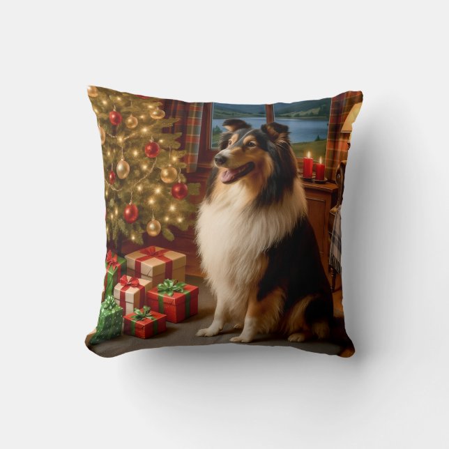 Collie vakantie  kussen (Voorkant)