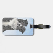 Collie-verf aan de rand - Kute Original Dog Art Bagagelabel (Achterkant horizontaal)