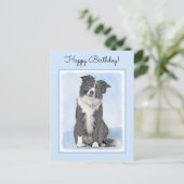 Collie-verf aan de rand - Kute Original Dog Art Briefkaart (Staand voorkant)