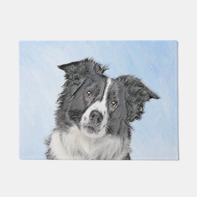 Collie-verf aan de rand - Kute Original Dog Art Deurmat (Voorkant)