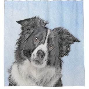Collie-verf aan de rand - Kute Original Dog Art Douchegordijn