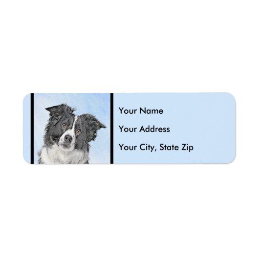 Collie-verf aan de rand - Kute Original Dog Art Etiket (Voorkant)