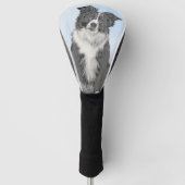 Collie-verf aan de rand - Kute Original Dog Art Golfheadcover (Voorkant)