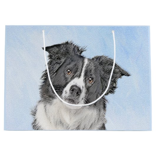 Collie-verf aan de rand - Kute Original Dog Art Groot Cadeauzakje (Voorkant)