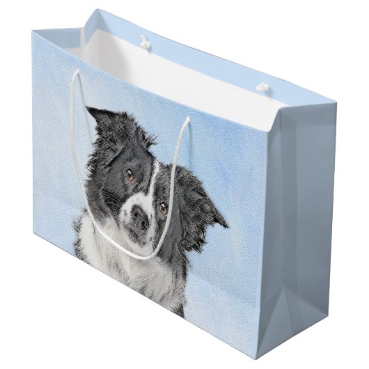 Collie-verf aan de rand - Kute Original Dog Art Groot Cadeauzakje (Voorkant Gekanteld)