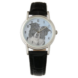 Collie-verf aan de rand - Kute Original Dog Art Horloge