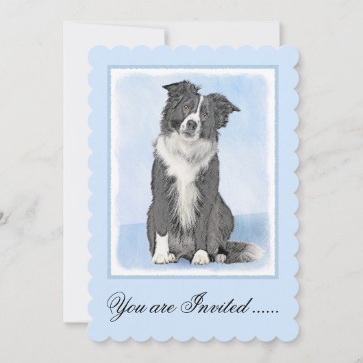 Collie-verf aan de rand - Kute Original Dog Art Kaart (Voorkant)