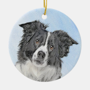 Collie-verf aan de rand - Kute Original Dog Art Keramisch Ornament