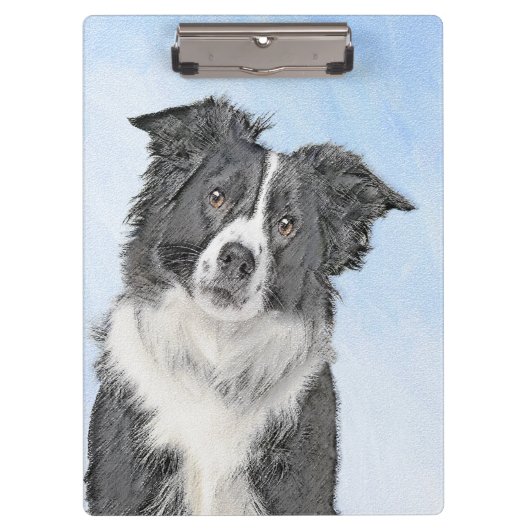 Collie-verf aan de rand - Kute Original Dog Art Klembord (Voorkant)