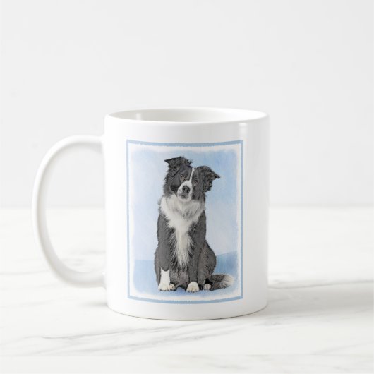 Collie-verf aan de rand - Kute Original Dog Art Koffiemok (Links)