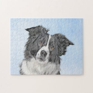 Collie-verf aan de rand - Kute Original Dog Art Legpuzzel