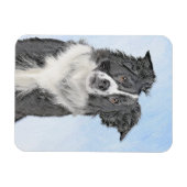 Collie-verf aan de rand - Kute Original Dog Art Magneet (Horizontaal)