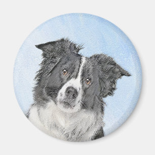 Collie-verf aan de rand - Kute Original Dog Art Magneet