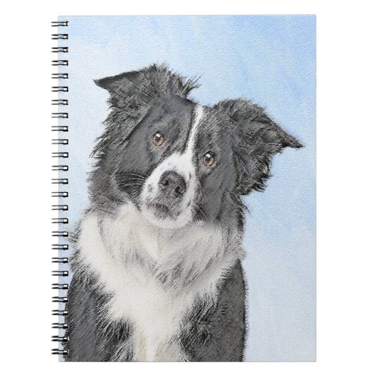 Collie-verf aan de rand - Kute Original Dog Art Notitieboek (Voorkant)