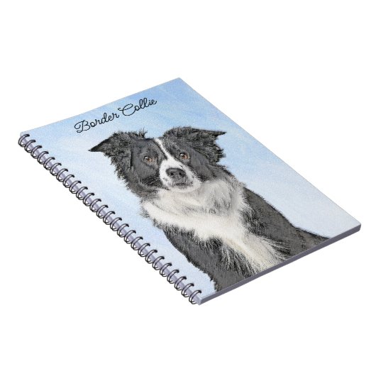 Collie-verf aan de rand - Kute Original Dog Art Notitieboek (Rechterzijde)