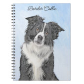 Collie-verf aan de rand - Kute Original Dog Art Notitieboek (Voorkant)