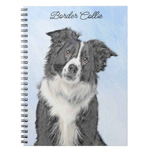 Collie-verf aan de rand - Kute Original Dog Art Notitieboek (Voorkant)
