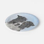 Collie-verf aan de rand - Kute Original Dog Art Papieren Bordje (Gekanteld)