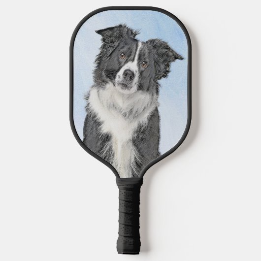 Collie-verf aan de rand - Kute Original Dog Art Pi Pickleball Paddle (Achterkant)