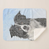 Collie-verf aan de rand - Kute Original Dog Art Sherpa Deken (Voorkant (horizontaal))