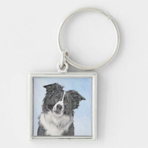Collie-verf aan de rand - Kute Original Dog Art Sleutelhanger