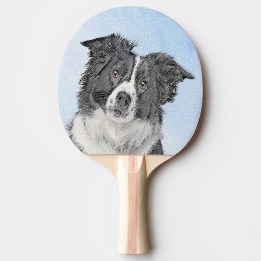 Collie-verf aan de rand - Kute Original Dog Art Tafeltennisbatje (Voorkant)