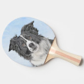 Collie-verf aan de rand - Kute Original Dog Art Tafeltennisbatje (Zijkant)