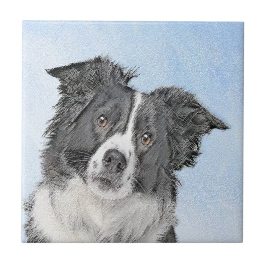 Collie-verf aan de rand - Kute Original Dog Art Tegeltje (Voorkant)