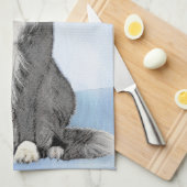 Collie-verf aan de rand - Kute Original Dog Art Theedoek (Quarter Fold)