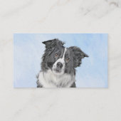 Collie-verf aan de rand - Kute Original Dog Art Visitekaartje (Achterkant)