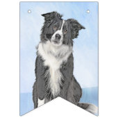 Collie-verf aan de rand - Kute Original Dog Art Vlaggetjes (Eerste vlag)